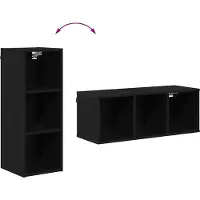 vidaXL Hangkast Zwart Eiken 30 x 29,5 x 80 cm Bewerkt hout