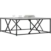 vidaXL Salontafel 100x100x40 cm bewerkt hout grijs sonoma eikenkleurig