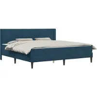 vidaXL Bedframe met matras Blauw 200 x 200 cm fluweel