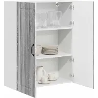 vidaXL Wandkast PORTO Grijs Sonoma 80 x 31 x 100 cm Bewerkt hout