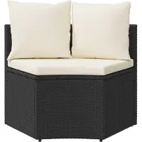 vidaXL Bankstel 2 st Zwart Massief Acaciahout en Poly Ratten