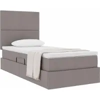 vidaXL Opslag bed met matras met hoofdeinde Taupe 100 x 200 cm Stof