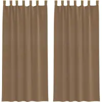 vidaXL Gordijnen voile met lussen 2 st 140x245 cm lichtbruin