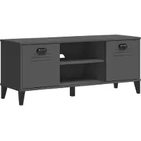 vidaXL Schoenenbank VIKEN 106x35x45 cm bewerkt hout antracietgrijs