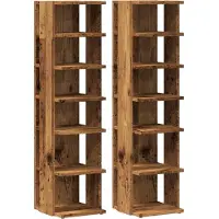 vidaXL Schoenenkast 28x27x102 cm bewerkt hout oud houtkleurig