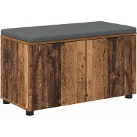 vidaXL Hallenbank Oudhout 80 x 38 x 46 cm Geengineerd Hout en Stof
