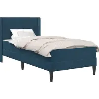 vidaXL Bedframe met matras met hoofdeinde Blauw 90 x 200 cm Fluweel