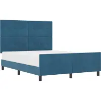vidaXL Boxspring bed met hoofdeinde Donkerblauw 140 x 190 cm Fluweel
