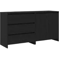 vidaXL Dressoir 2 st Zwart 70 x 41 x 75 cm Bewerkt hout