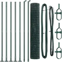 vidaXL Euro-hek met betonnen voetstuk 10 x 1,4 m PVC-Coated Staal Mesh