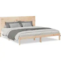 vidaXL Bedframe extra lang zonder matras massief hout 200x210 cm