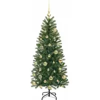 vidaXL Kunstkerstboom met 150 LED met standaard Groen 120 cm PE en PVC