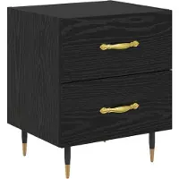 vidaXL Nachtkastje 2 st Zwart Eiken 40 x 35 x 47,5 cm Bewerkt hout
