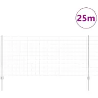 vidaXL Euro-hek met palen 25 x 1 m Gegalvaniseerd staal Zilverkleurig