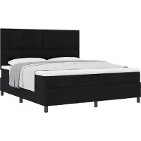 vidaXL Boxspring bed met hoofdeinde Zwart 180 x 200 cm Stof