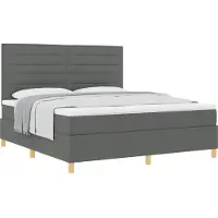 vidaXL Boxspring bed met matras Donkergrijs 180 x 200 cm Stof