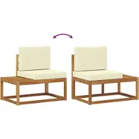 vidaXL Buiten bank set 2 st Naturel Massief Acacia Hout en Polyester