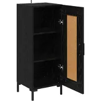 vidaXL Dressoir, antiek ogend, zwart, eikenlook, 34,5 x 34 x 90 cm