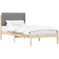 vidaXL Bedframe met Gevoerde Hoofdbord Lichtgrijs 100 x 200 cm
