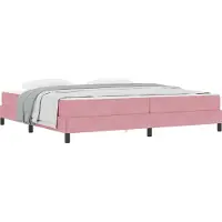 vidaXL Boxspring bed met matras Roze 200 x 200 cm Stof