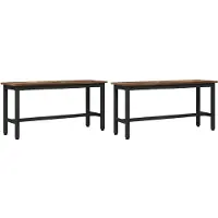 vidaXL Eetbank 100 x 32,5 x 48,5 cm 2 st Engineered hout en staal
