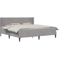 vidaXL Bedframe met matras Lichtgrijs 200 x 200 cm Fluweel