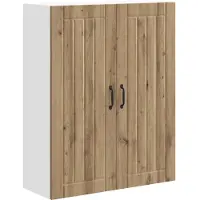 vidaXL Wandkast LUCCA Artisanaal eiken 80 x 31 x 100 cm Bewerkt hout