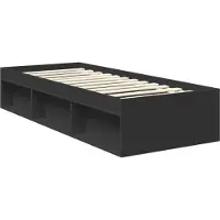 vidaXL Bedframe met hoofdeinde Zwart 75 x 190 cm Massief grenenhout