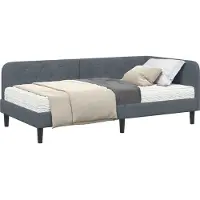 vidaXL Hoek Bed Frame Donkergrijs 100 x 200 cm Fluweel