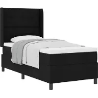 vidaXL Boxspringbed met matras, zwart, 200 x 100 cm, gestoffeerd