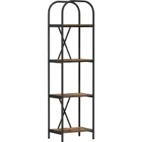 vidaXL Boekenplank 4-laags 40 x 30 x 146 cm Bewerkt hout Rook Eiken