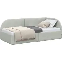 vidaXL Hoek Bed Frame Lichtgrijs 100 cm x 200 cm Fluweel
