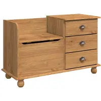 vidaXL Opslagbank ASKIM Bruin 100 x 39 x 62 cm Massief grenenhout