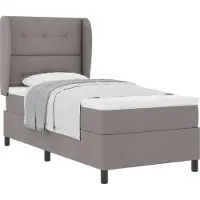 vidaXL Boxspringbed met hoofdeinde, taupe, 90 x 200 cm, gestoffeerd