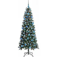 vidaXL Kunstkerstboom met 300 LED Groen 180 cm PVC en Plastic en Staal