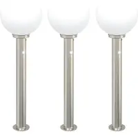 vidaXL Bolderverlichting met sensor 3 stuks 80 cm RVS IP44