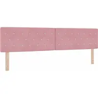 vidaXL LED Hoofdbord met LED-stripverlichting Roze 200 cm Fluweel