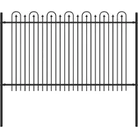 vidaXL Spike Boog Hek DRONTEN 200 x 166 cm Gepoedercoat staal Zwart