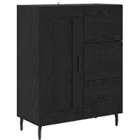 vidaXL Highboard 2 st Zwart Eiken 69,5 x 34 x 180 cm Bewerkt hout