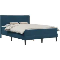 vidaXL Bedframe met matras met hoofdeinde Blauw 120 x 190 cm Fluweel