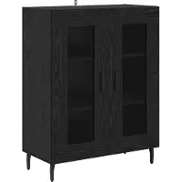 vidaXL Highboard 2 st Zwart Eiken 69,5 x 34 x 180 cm Bewerkt hout