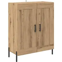 vidaXL Highboard Artisan Eiken 69,5 x 32,5 x 180 cm Bewerkt hout