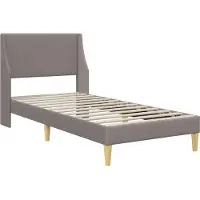 vidaXL Bedframe, universeel model met hoofdeinde, taupe, 90 x 200 cm, stof