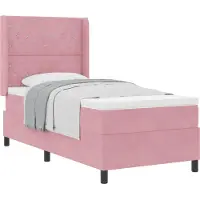 vidaXL Boxspring bed met matras Roze 90 x 190 cm Fluweel