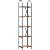 vidaXL Boekenplank 5-laags 40 x 30 x 183 cm Bewerkt hout Oudhout