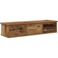 vidaXL Wandkast 88x26x18,5 cm bewerkt hout oud houtkleurig