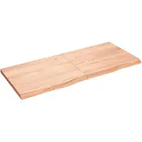 vidaXL Wastafelblad 140x60x(2-4) cm behandeld massief hout lichtbruin