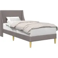 vidaXL Bedframe Effen met hoofdeinde Taupe 90 x 190 cm Stof