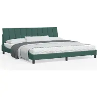 vidaXL Bedframe zonder matras "Hanko" 200x200 cm fluweel donkergroen