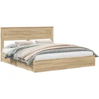 vidaXL Opbergbed met lade Sonoma Eik 180 x 200 cm Bewerkt hout
